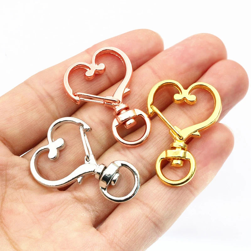 10pcs 35x24mm Heart Snap Hook Trigger Lobaster Clasp Clips Buckles For Keychain DIY Jewelry Making Accessories Findings Aurexia off