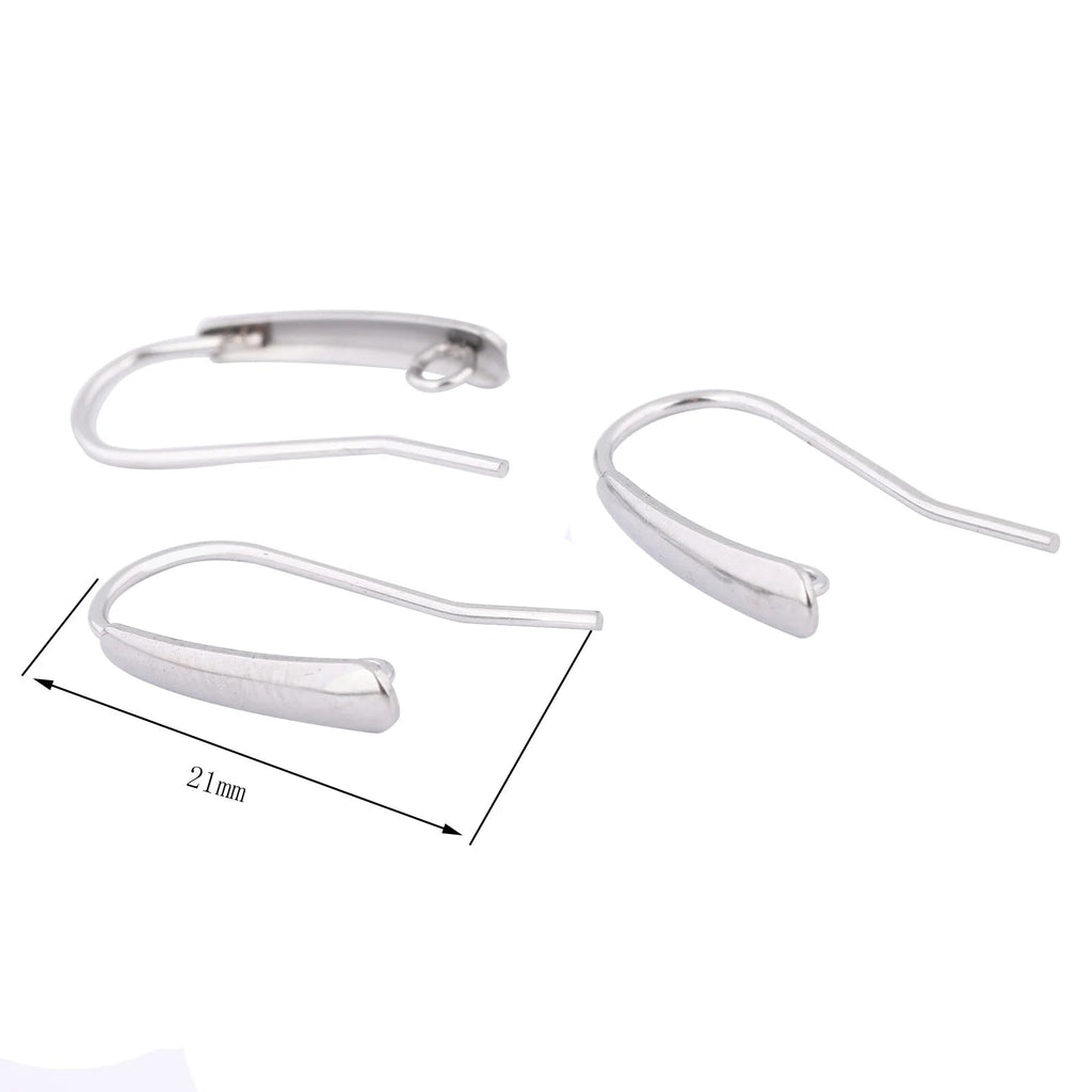 40pcs Stainless Steel Earring Hooks Findings With Loop Diy Ear Wire Clasps For Jewelry Making Supplies 12x21mm Aurexia off
