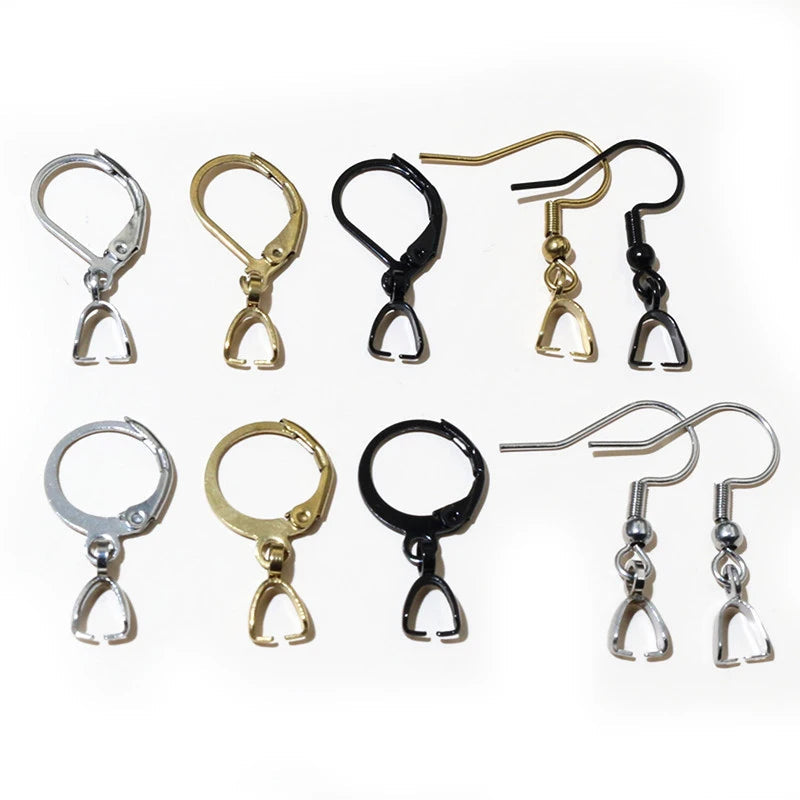 10pcs Earring Hooks Clips with Pinch Clasp for Earrings Stainless Steel Craft DIY Jewelry Making Accessories Findings Aurexia off