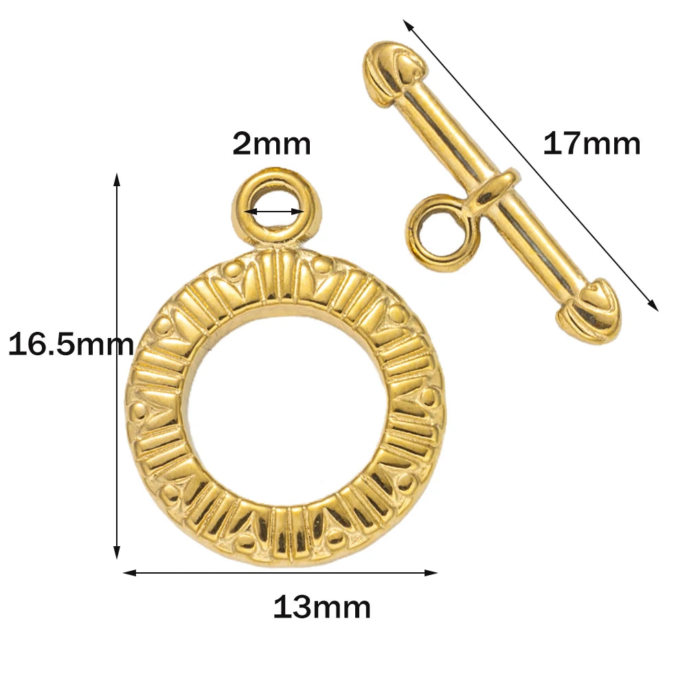 5 Sets Stainless Steel Toggle Clasp T-bar Closure Ring Fastener Hook End Connectors for DIY Necklace Bracelet Jewelry Making Aurexia off