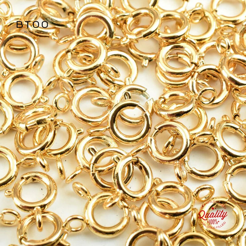 14K Gold Filled Spring Ring Clasps Hooks Bulk Wholesale Supplies for Bracelets Necklace Making Handmade Jewelry Findings Aurexia off
