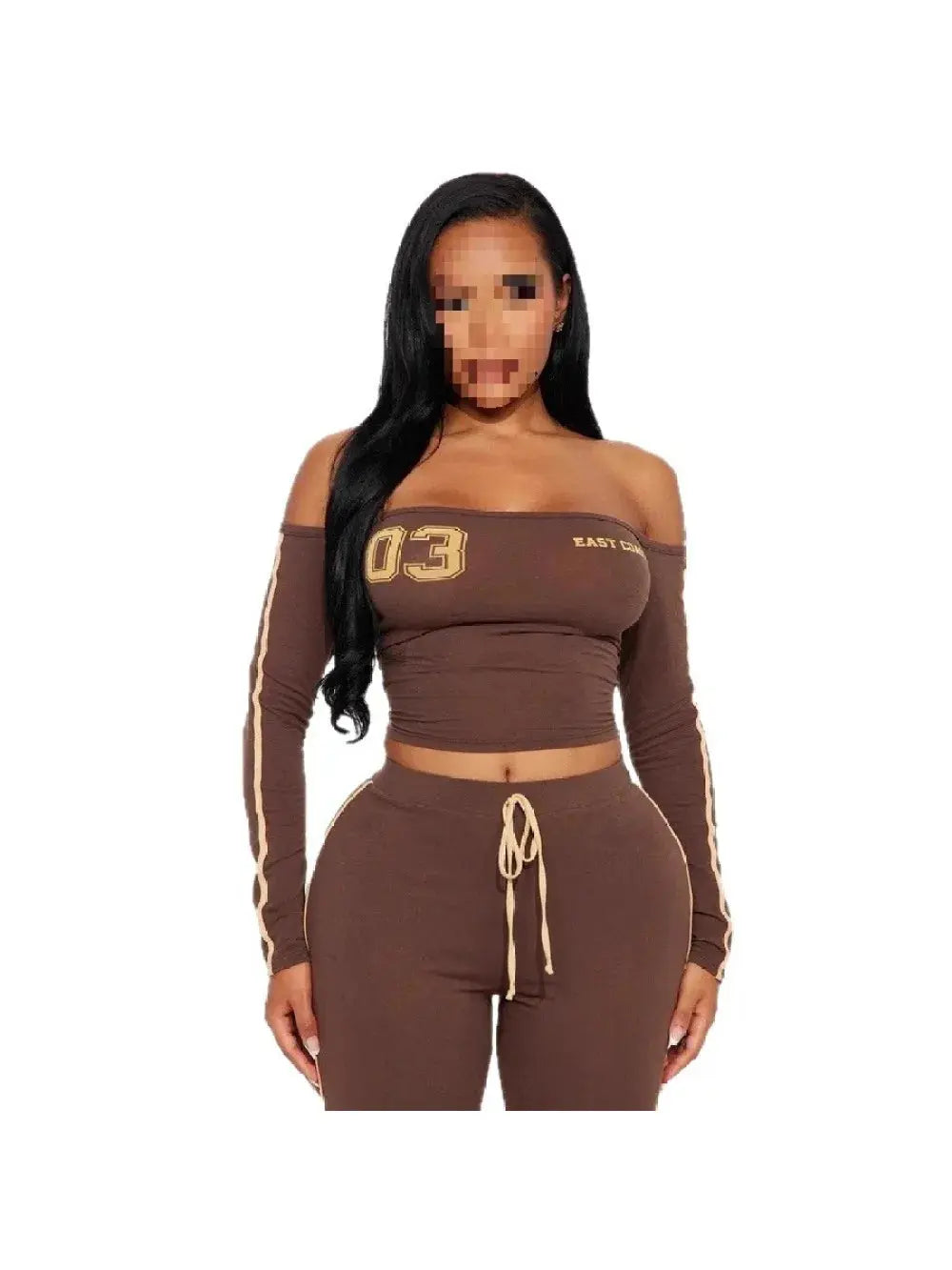 2026 New Ins Style Fashionable Casual Sexy Street One Shoulder Style Slimming Pants Set Retro Spicy Girl Daily Date Commuting Aurexia off