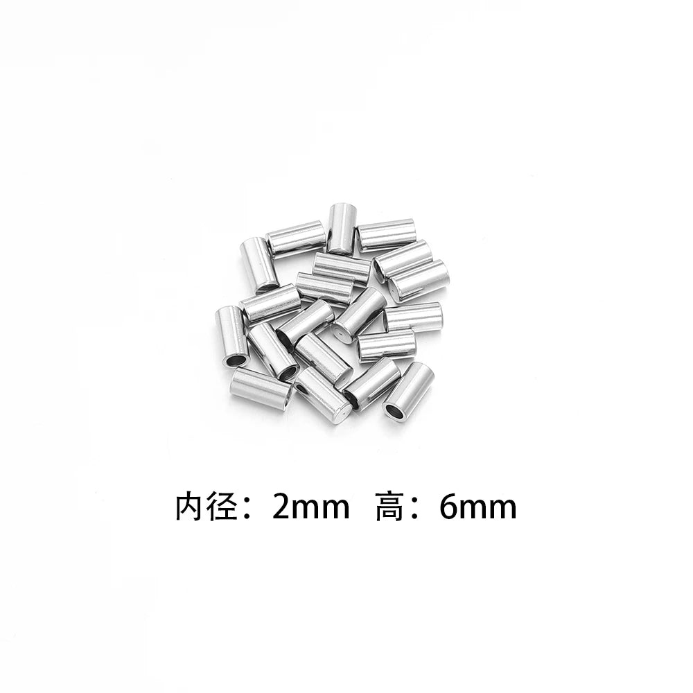 10-20pcs/lot 2-10mm Stainless Steel Leather Cord Clasp Crimp End Caps For Necklace Bracelet Connectors Jewelry Making Supplies Aurexia off