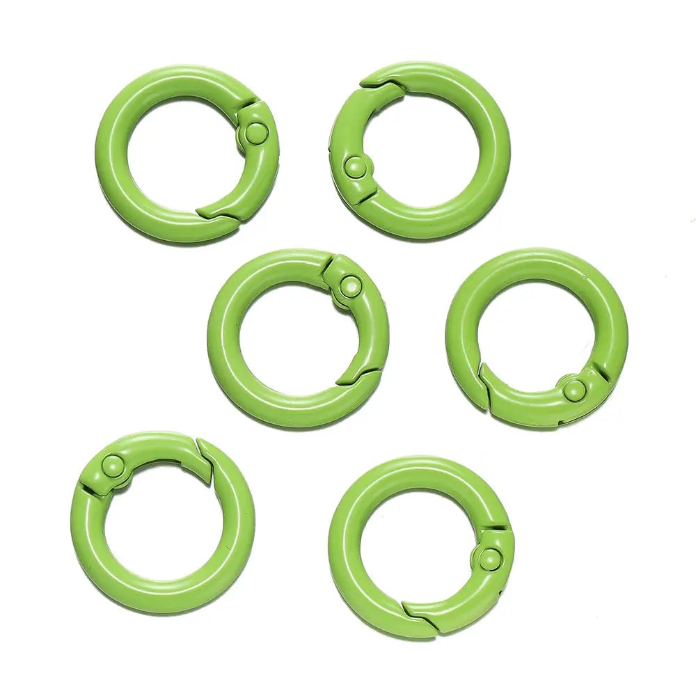 2/5pcs/Lots Metal Round Spring Clasp Colored Carabiner Keychain Clips Hook for DIY Jewelry Buckles Keychains Supplies Aurexia off
