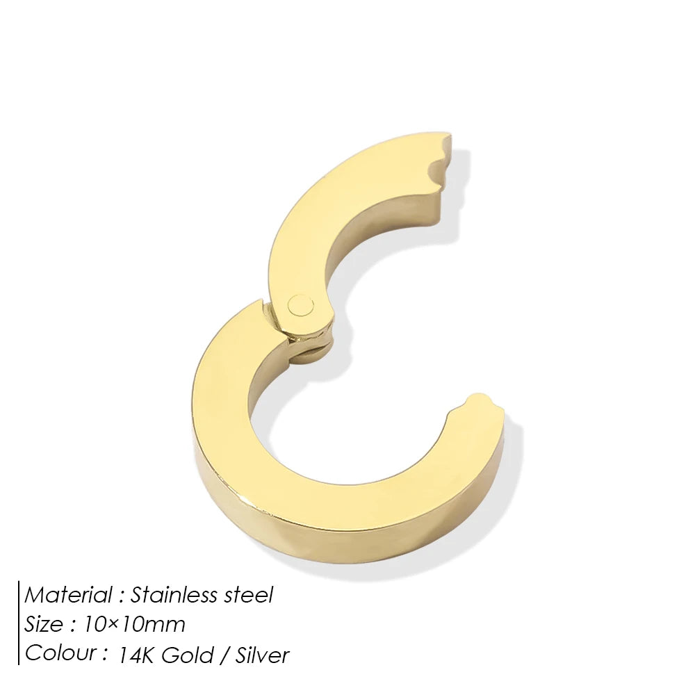 eManco High Quality Stainless Steel 14K PVD Gold Plated Round Skeleton Clasp Head for DIY Bracelet Necklace Jewelry Making Aurexia off