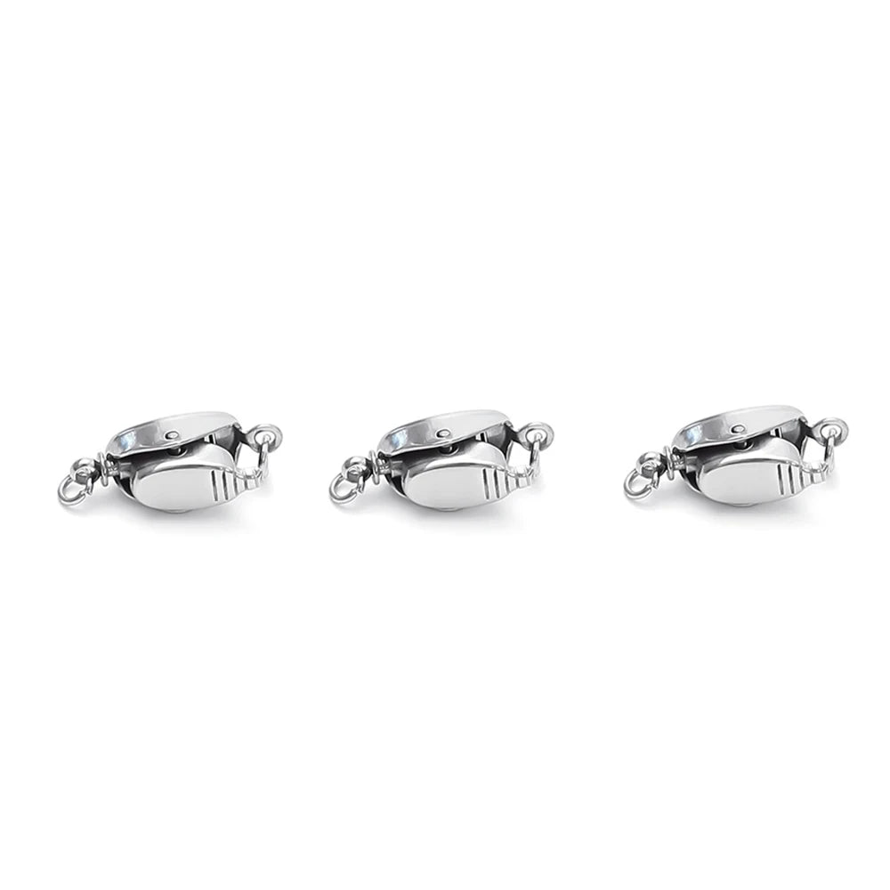 5 Pcs Titanium Steel Necklace Buckles Stainless Steel Saddle Buckle Non Rusting DIY Pearl Necklace Connecting Jewelry Making Aurexia off