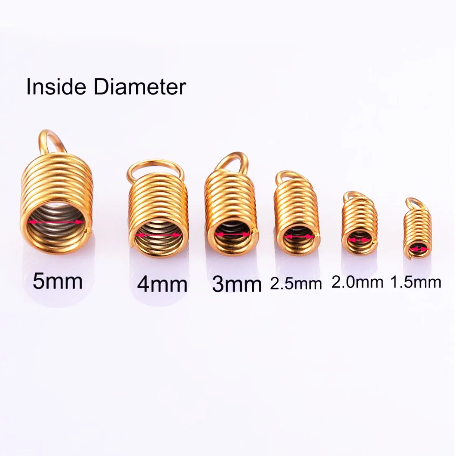 50pcs Stainless Steel Spring Crimp Clasps Leather Cord Ends End Caps Connectors For DIY Bracelet Necklace Jewelry Making Finding Aurexia off