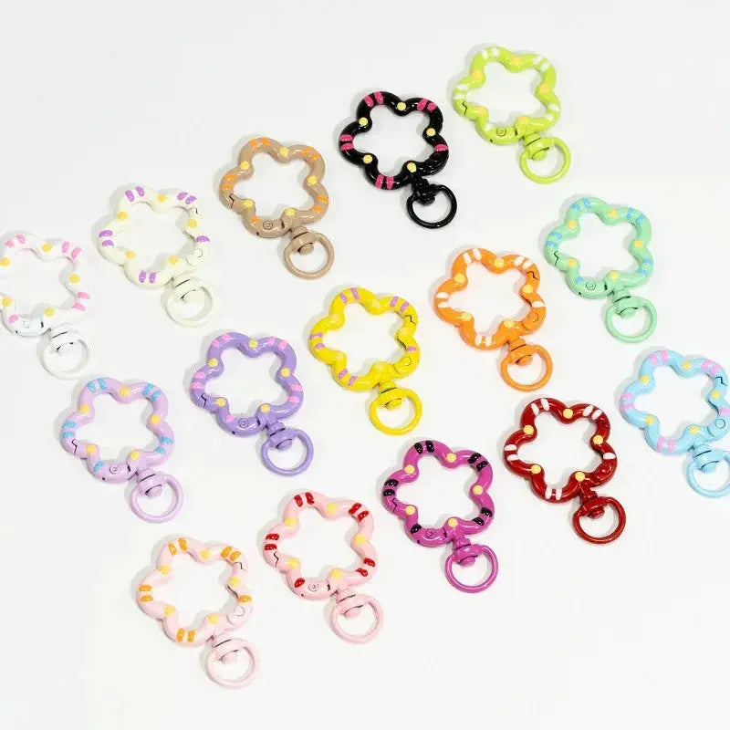5pcs Flower Snap Hook Trigger Clips Buckles For Keychain Lobster Lobster Clasp Hooks for Necklace Key Ring Clasp Jewelry Supply Aurexia off