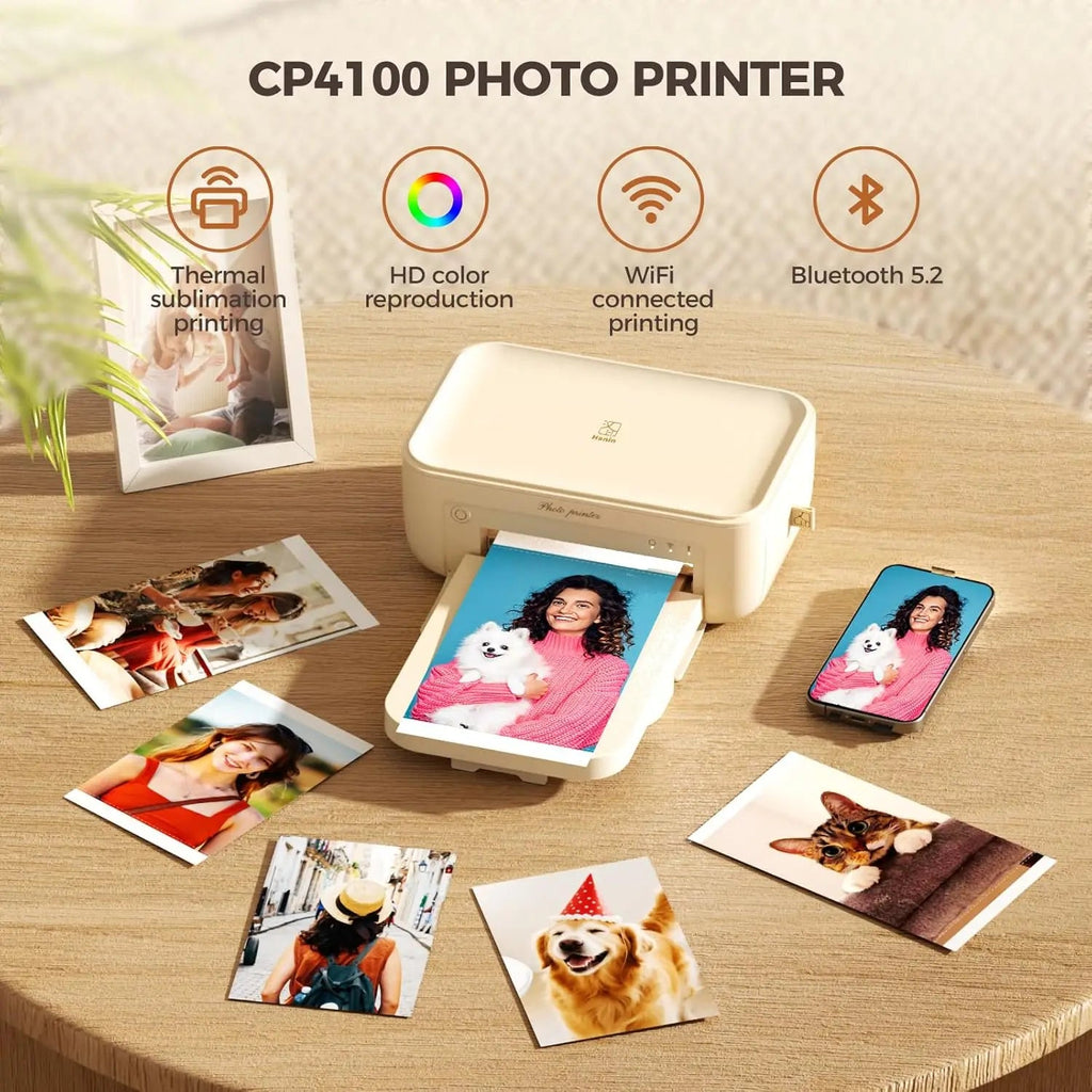 Portable 4x6 Photo Printer with 108 Sheets & 2 Ribbons, Compatible iPhone Android, Thermal Sublimation Mini Picture Printer Aurexia off