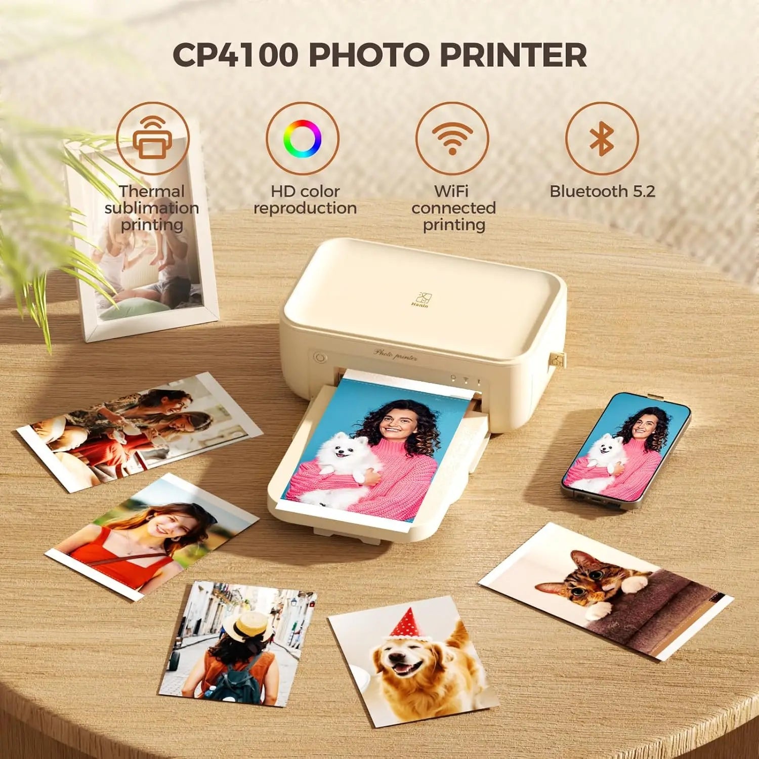 Portable 4x6 Photo Printer with 108 Sheets & 2 Ribbons, Compatible iPhone Android, Thermal Sublimation Mini Picture Printer Aurexia off