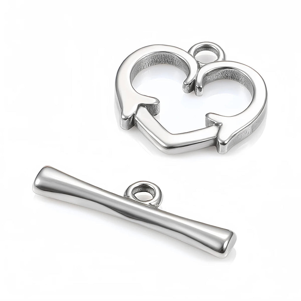 2 Sets Stainless Steel OT Clasp Heart Toggle Clasps Buckle Connector for Necklaces Bracelets Hook DIY Jewelry Making Accessories Aurexia off