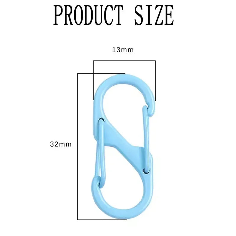 12Pcs Zipper Clip S Carabiner Clips Small Alloy Snap Hook Anti Theft Mini Dual Wire Gate Interlocking Keychain Clip Attachment Aurexia off