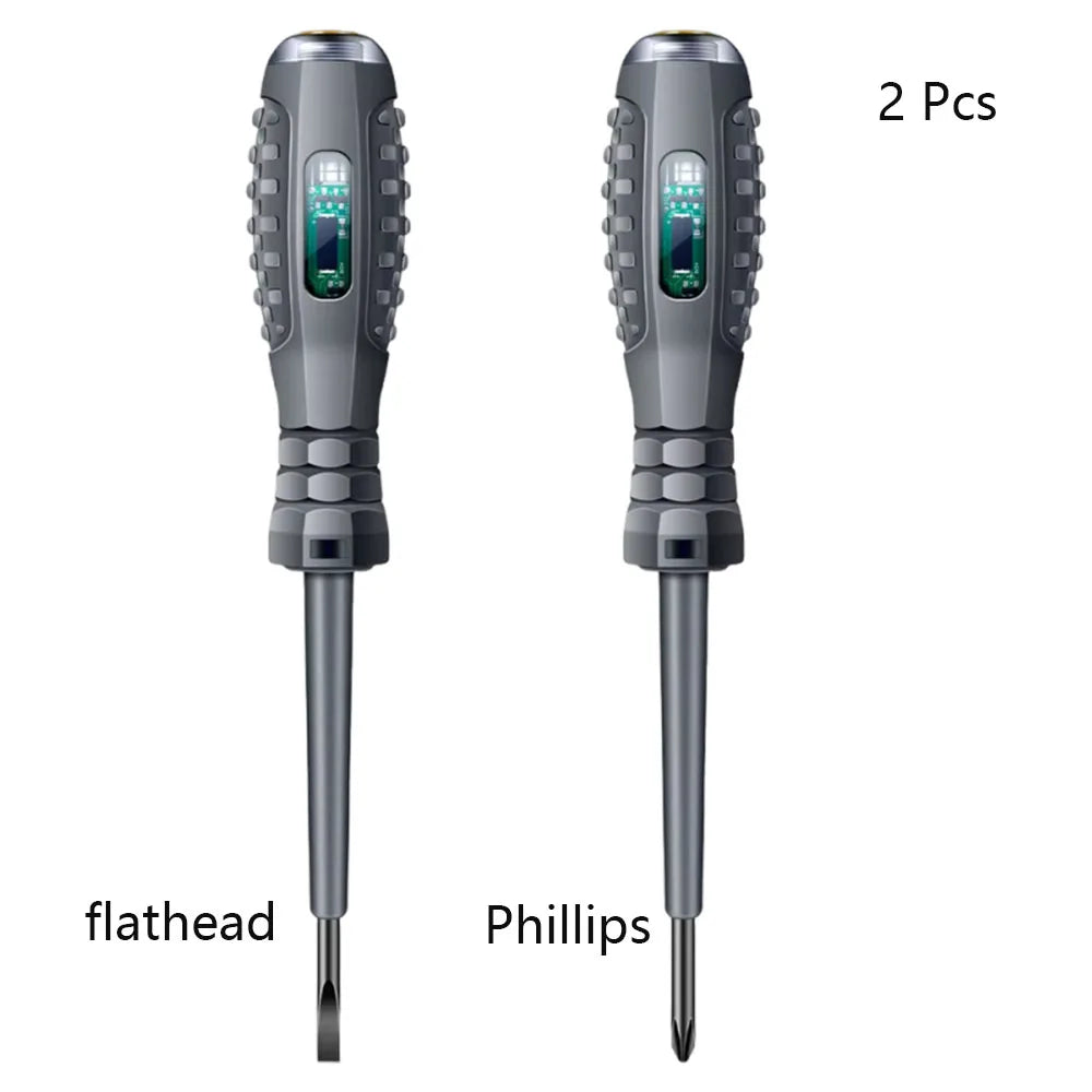 Multifunctional Electrician Test Screwdriver AC Non-contact Induction Test Pen Voltage Tester 70-600V Red Green Induction Lights Aurexia off