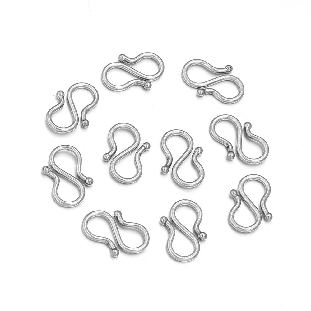 20Pcs Stainless Steel Gold Color S M Shape End Clasps Hooks Chain Connectors For Bracelet Necklace DIY Jewelry Making Supplies Aurexia off