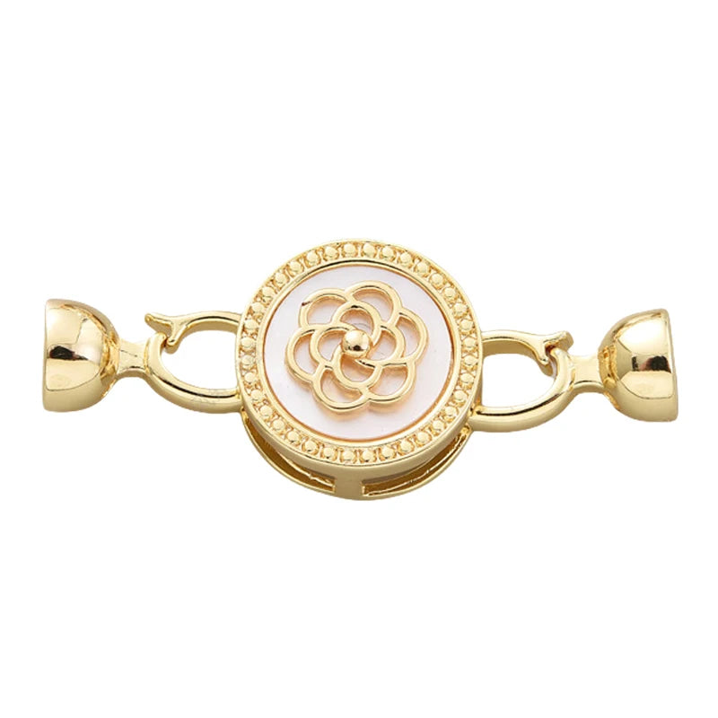 Juya DIY Copper 18K Gold Plated Pendant Connector Fastener Buttob Lock Clasps For Needlework Natural Stone Pearls Jewelry Making Aurexia off