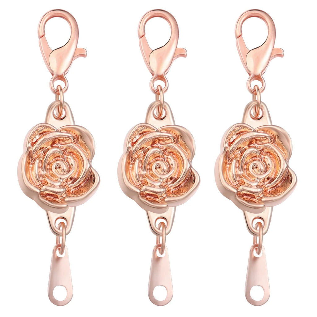 5pcs/lot Strong Magnetic Clasps Alloy Rose Extenders Closures Lobster Clasp Connectors for DIY Jewelry Making Bracelets Necklace Aurexia off