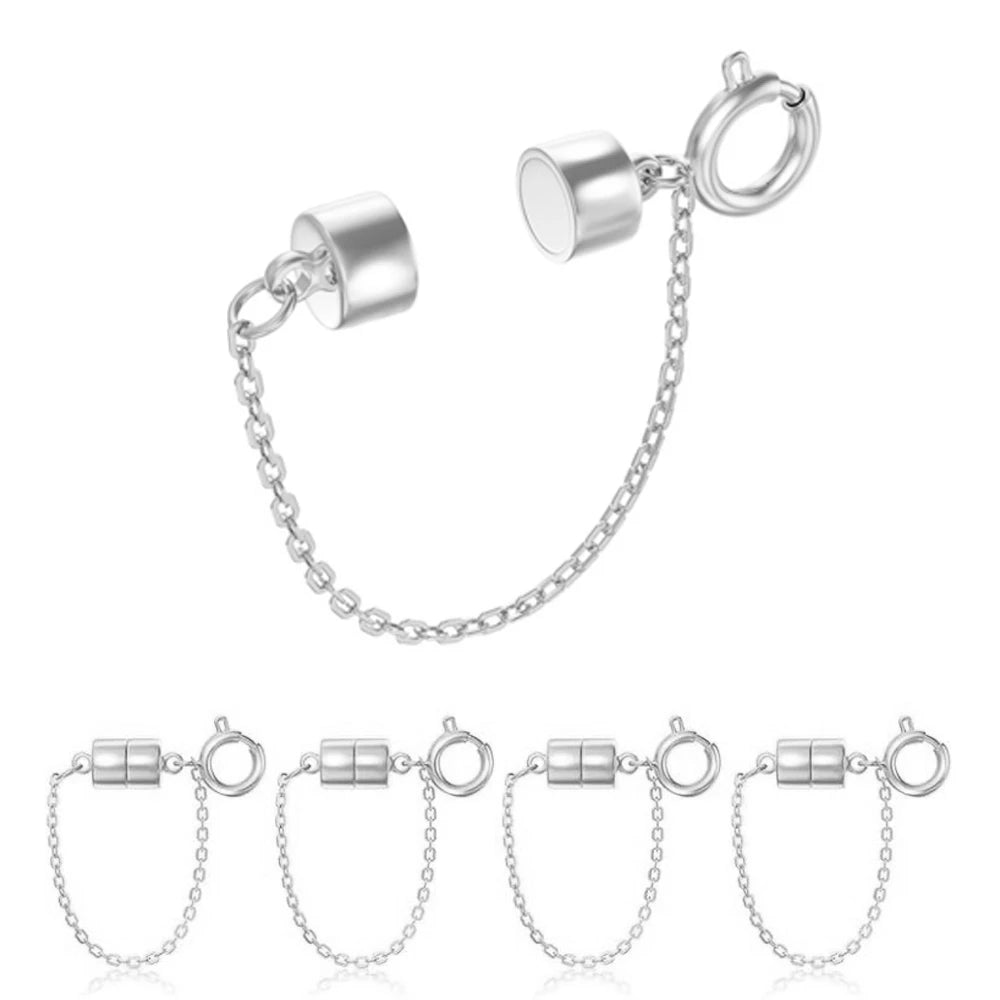5Pcs Magnetic Bracelet Clasps and Closures with Safety Chain Never Fall Bracelet Extender Converter Magnetic Clasps for Women Aurexia off