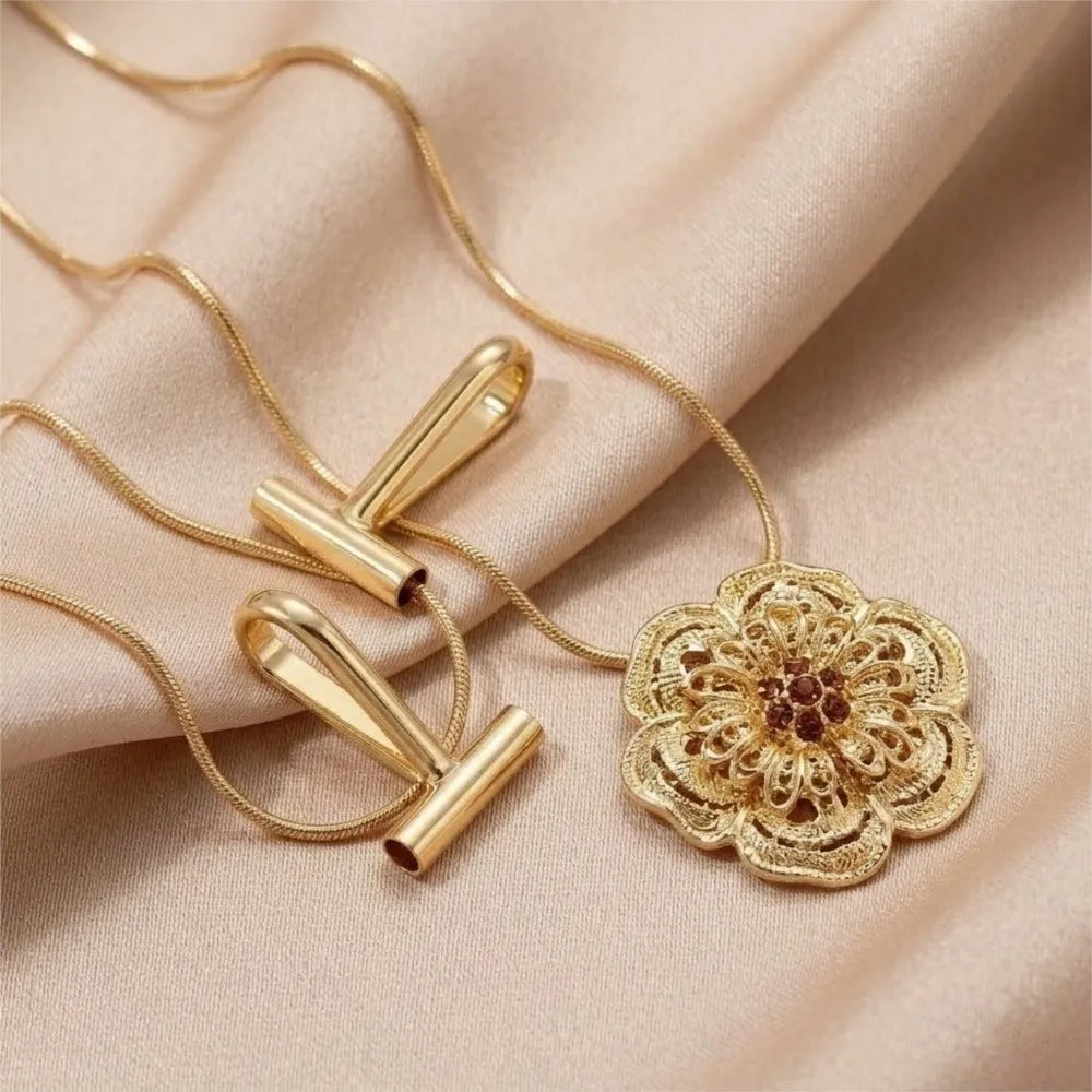 2pcs 14K Brass Vertical Pin to Pendant Brooch Necklace Keychain Converters Tube Design with Bail Convert for DIY Jewelry Making Aurexia off