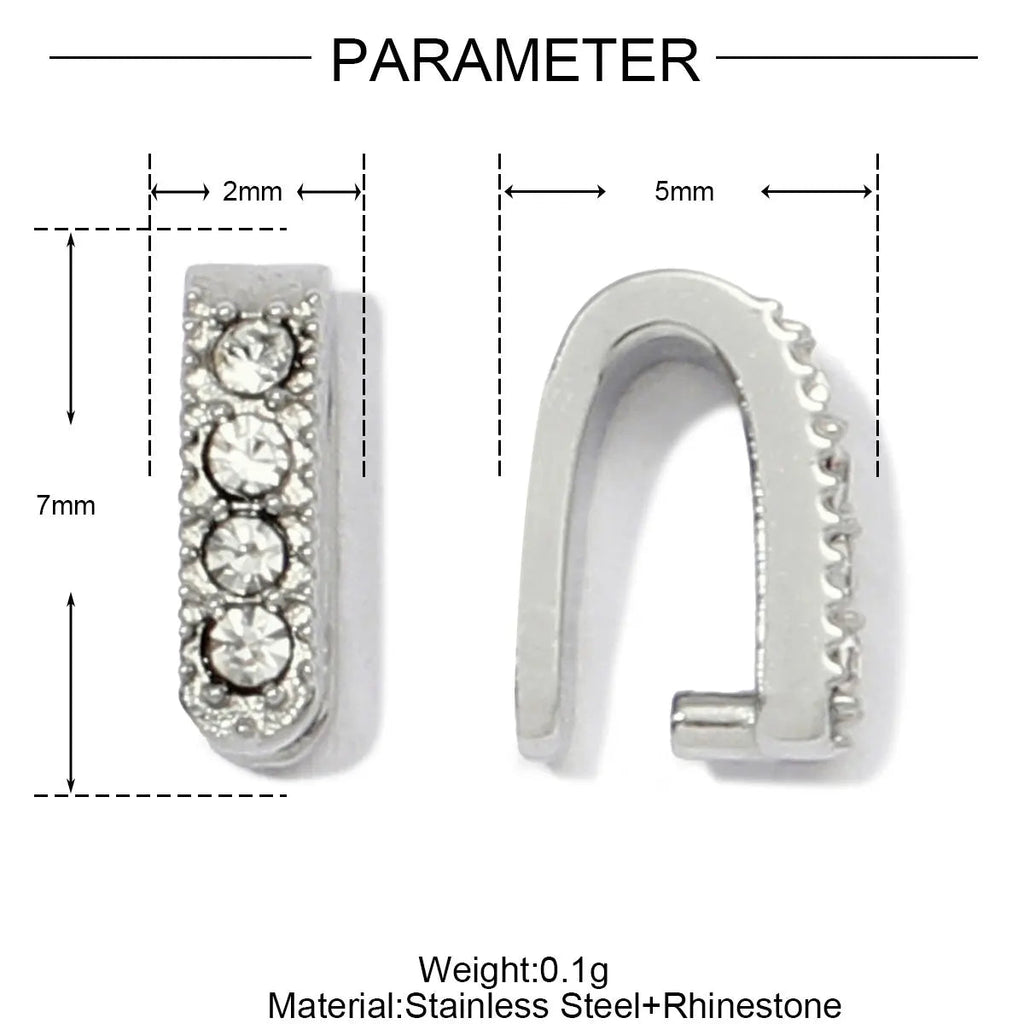 5Pcs/Lot Stainless Steel Clips Clasps Rhinestone Pinch Clip Bail Connectors For DIY Jewelry Findings Accessories Aurexia off