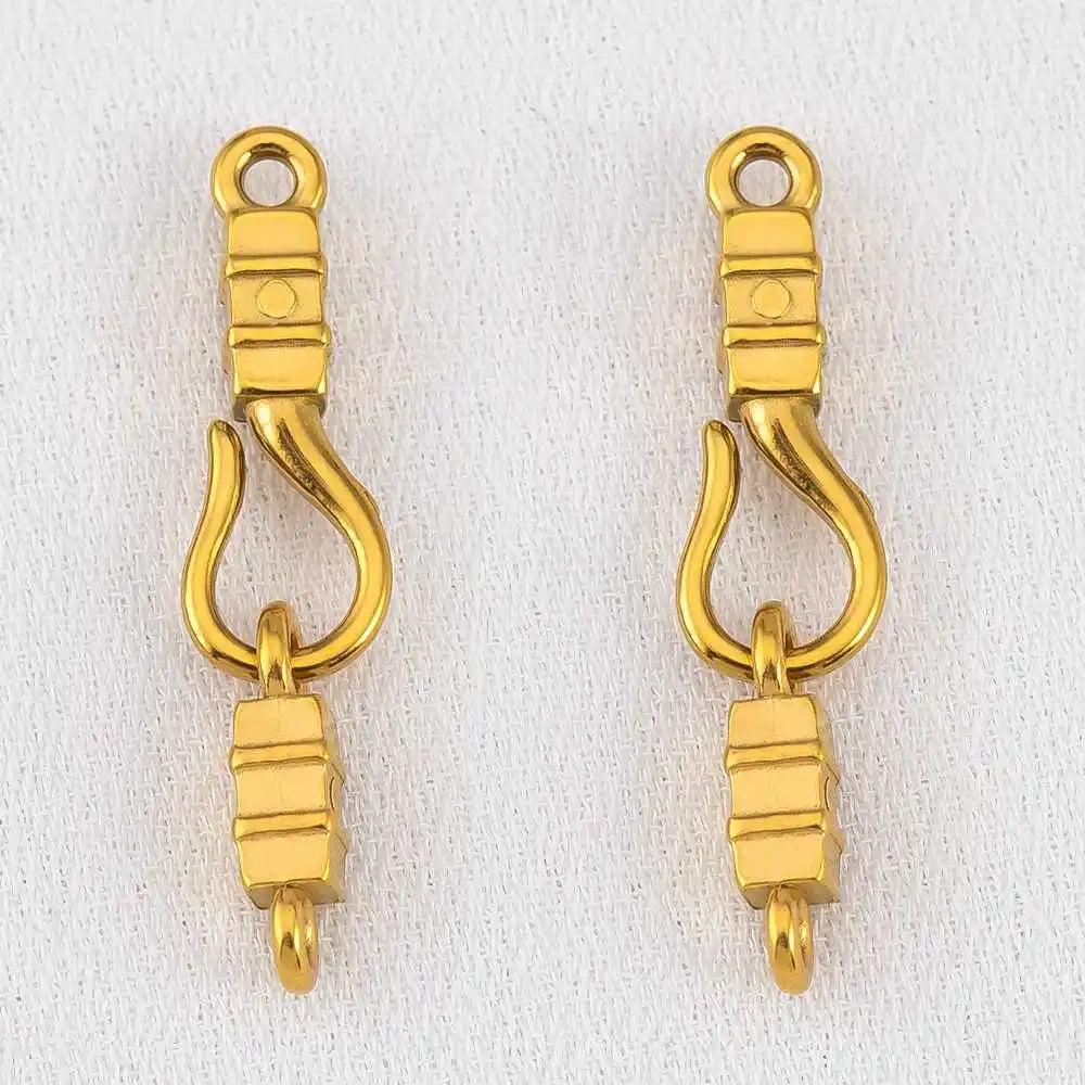 2pcs Stainless Steel Gold Plated Hand-Shape Boat Anchor S-shaped Connection Buckle for DIY Bracelet Clasps Jewelry Accessories Aurexia off