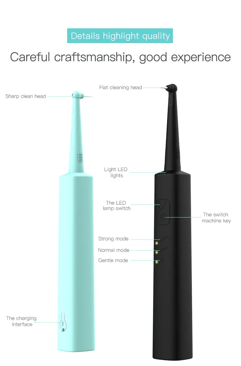 LED Smart Tooth Cleaner with Dual Heads & Multi-Modes Aurexia off
