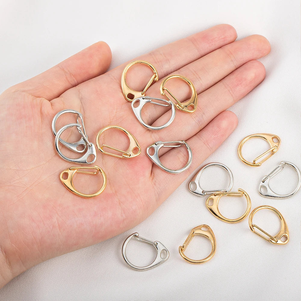 10pcs C-Shaped Spring Snap Alloy Lobster Clasps Keychain Hooks Pendant Connectors for DIY Key Chain Making Accessories Aurexia off