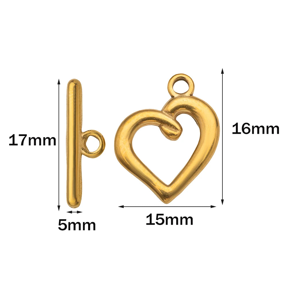 5 Sets Stainless Steel Toggle Clasp T-bar Closure Ring Fastener Hook End Connectors for DIY Necklace Bracelet Jewelry Making Aurexia off