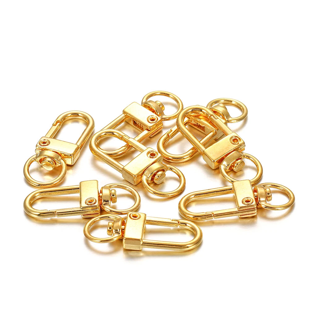 10pcs/pack Rotating Dog Buckle Snap Lobster Clasps Hooks for DIY Jewelry Making Keychain Bag Clasp Accessories Supplies Aurexia off