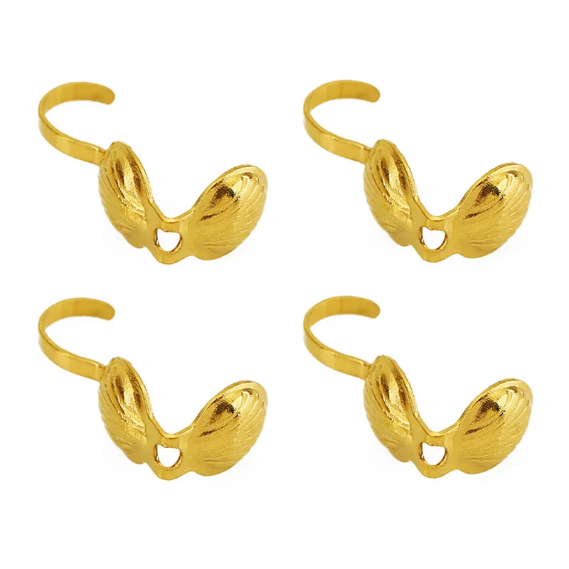 20pcs Never Fade PVD Stainless Steel Necklace Connectors Crimp Beads End Clasps Hooks Beading Supplies Jewelry Bracelet Making Aurexia off