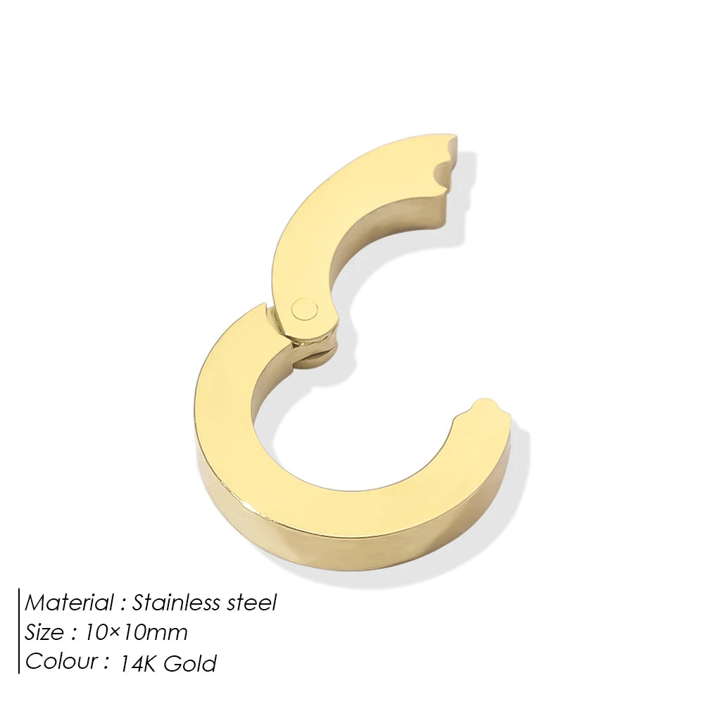 eManco High Quality Stainless Steel 14K PVD Gold Plated Round Skeleton Clasp Head for DIY Bracelet Necklace Jewelry Making Aurexia off