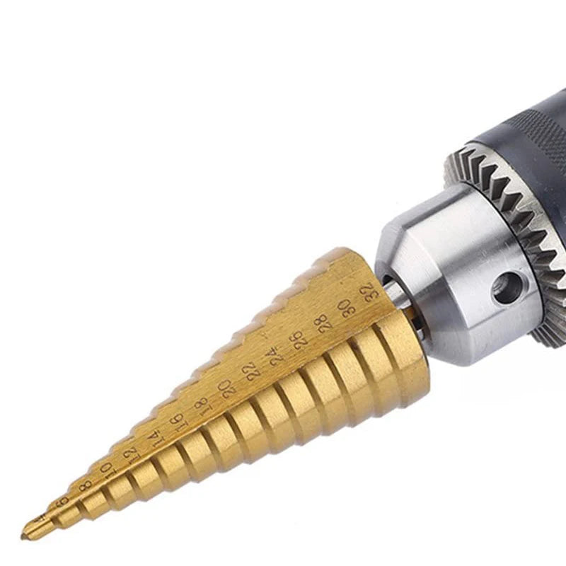 4-32 mm 4-20 mm HSS Titanium Coated Step Drill Bit High Speed Steel Metal Wood Hole Cutter Cone Drilling Tool Aurexia off
