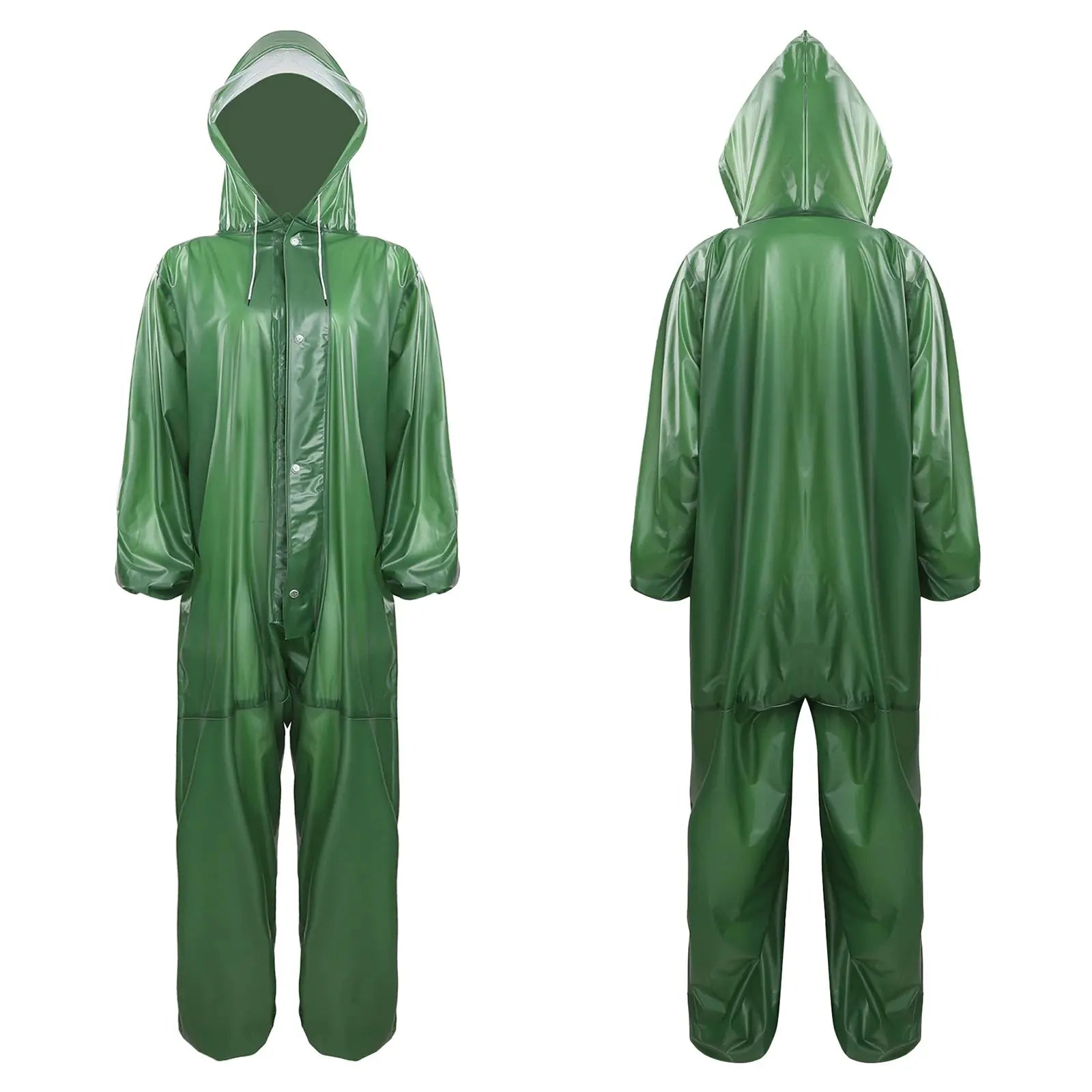 Adults Transparent Full-body Hooded Raincoat Portable Convenient One-piece Waterproof Raincoat Jumpsuit for Outdoor Workwear Aurexia off