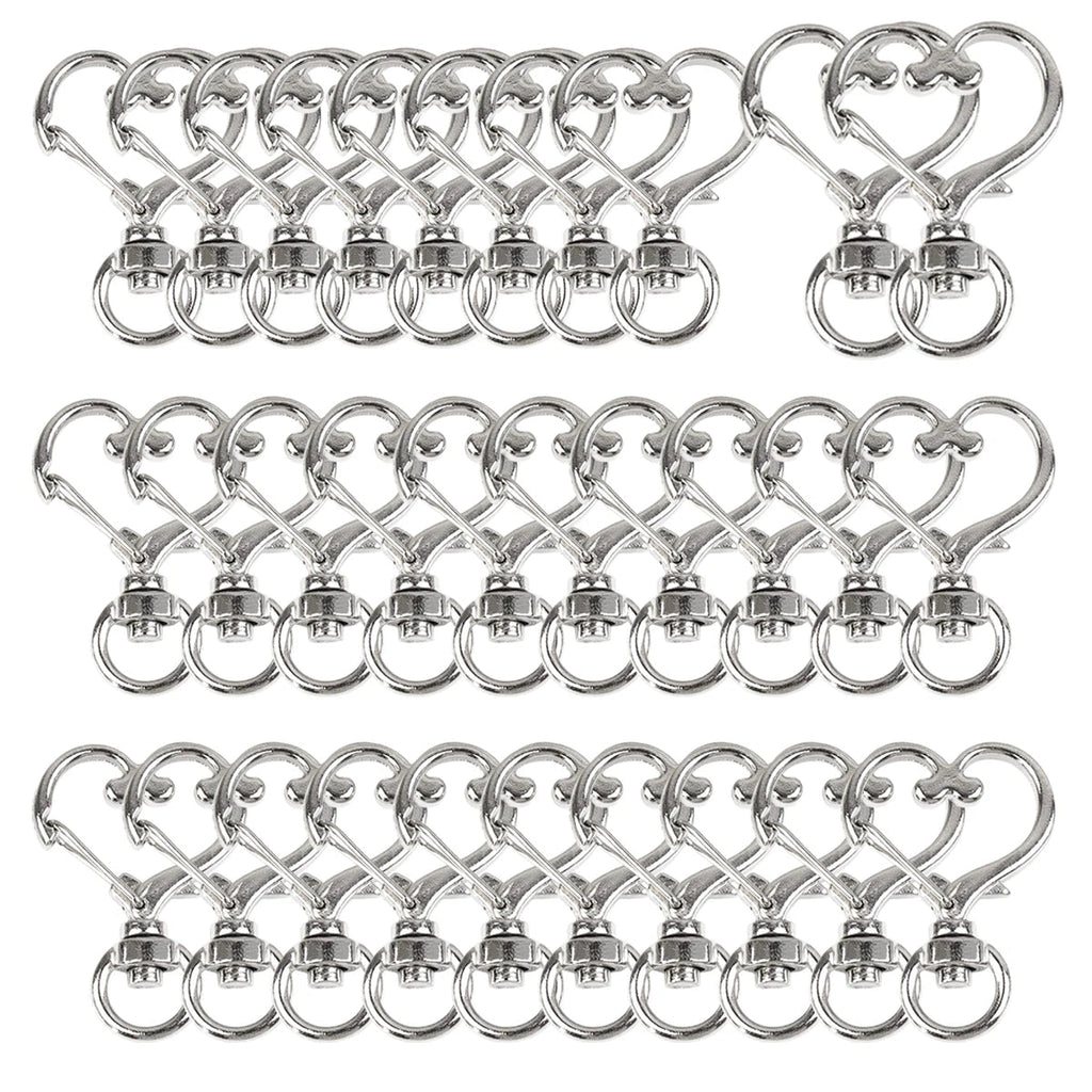 5/10/15/25/40/60Pcs Heart-Shaped Swivel Snap Hooks Metal Spring Snap Keychains Heart Clips Trigger for Lanyard Jewelry Charms Aurexia off