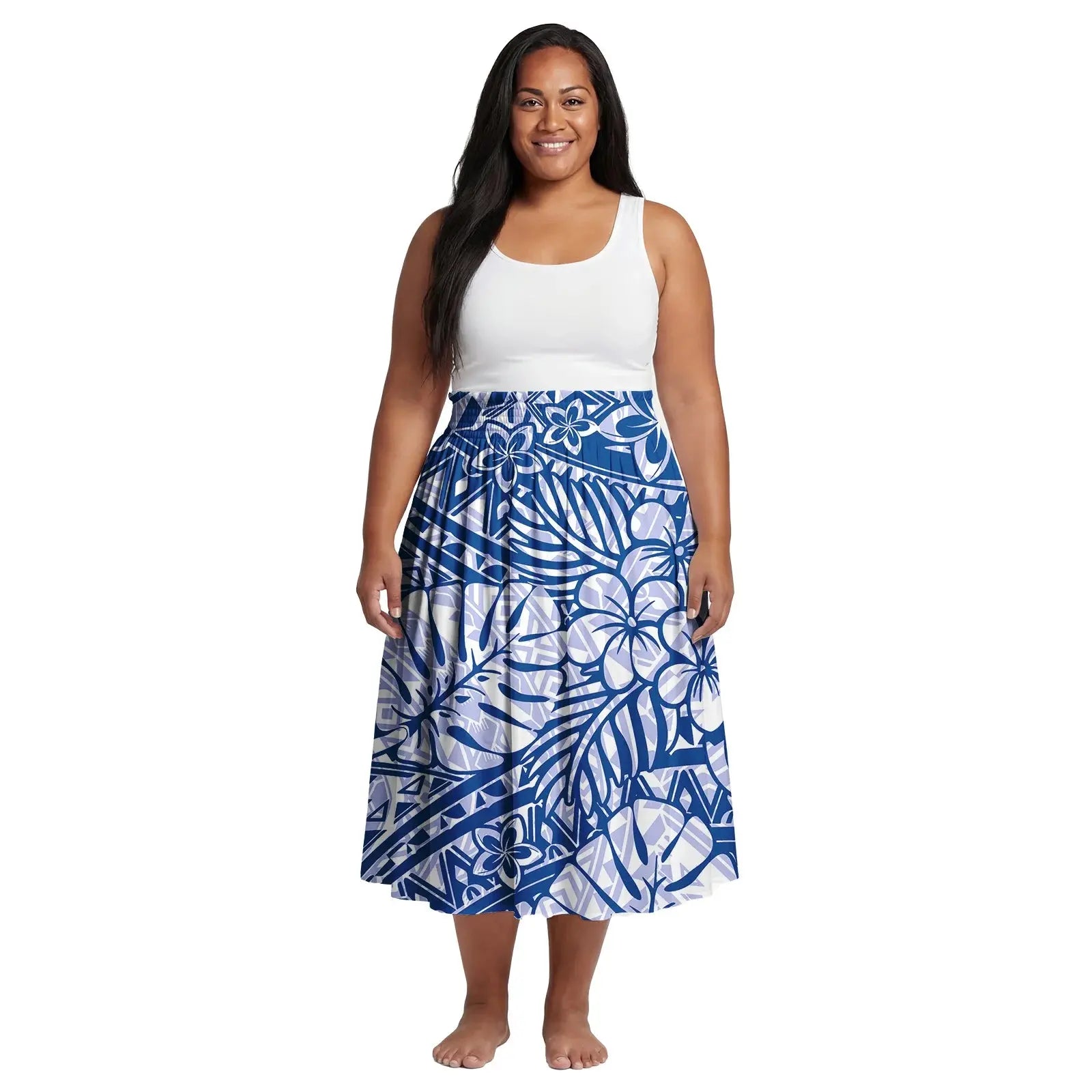 2026 Spring New Custom Elastic Waistband Design Women Skirts Samoan Polynesian Elegant Oversize Ladies Dress Party Aloha Skirts Aurexia off