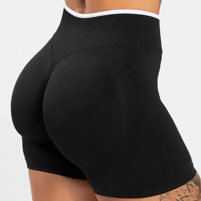 Women's Color Block Yoga Shorts - Butt-lifting, Breathable, High-elasticity, Gym Workout & Running Shorts Aurexia off