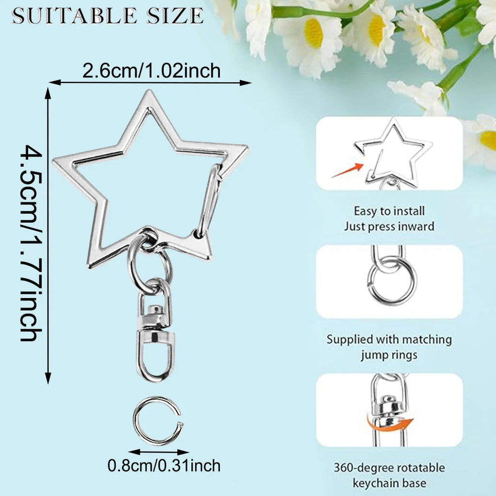 15/25/40 Set Star Shaped Rotating Spring Keychain, Suitable For  Keychain Lanyard, DIY Crafts, Holiday Gift, Bag Decorations Aurexia off