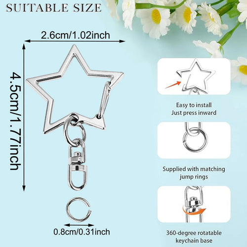 15/25/40 Set Star Shaped Rotating Spring Keychain, Suitable For  Keychain Lanyard, DIY Crafts, Holiday Gift, Bag Decorations Aurexia off
