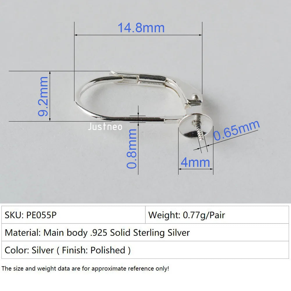 Solid 925 Sterling Silver Hinged French Leverback Eearwire Hook Findings , snap hook for Earring Jewelry DIY Aurexia off