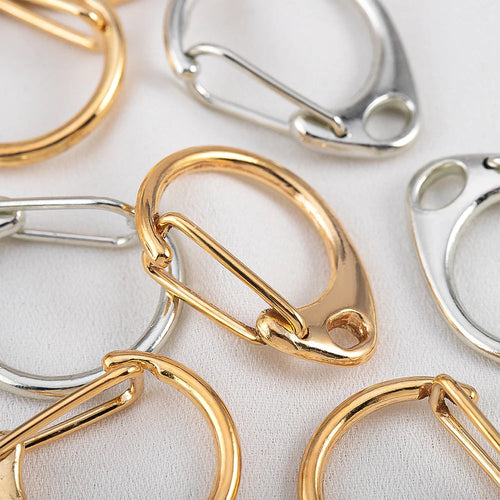 10pcs C-Shaped Spring Snap Alloy Lobster Clasps Keychain Hooks Pendant Connectors for DIY Key Chain Making Accessories Aurexia off