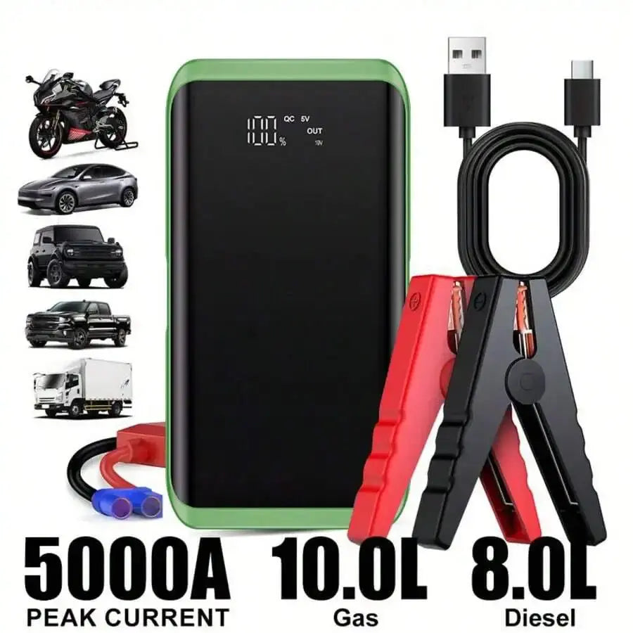 Portable Car Jump Starter 5000A Peak 12V For Gas Vehicles Aurexia off