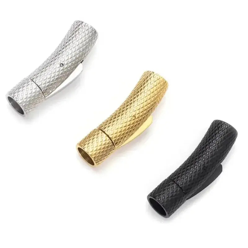 5Pcs Stainless Steel Bayonet Clasp 2mm-6mm Fastener PushLock Lace Buckle Leather Clasps for Bracelet Jewelry Making Accessories Aurexia off