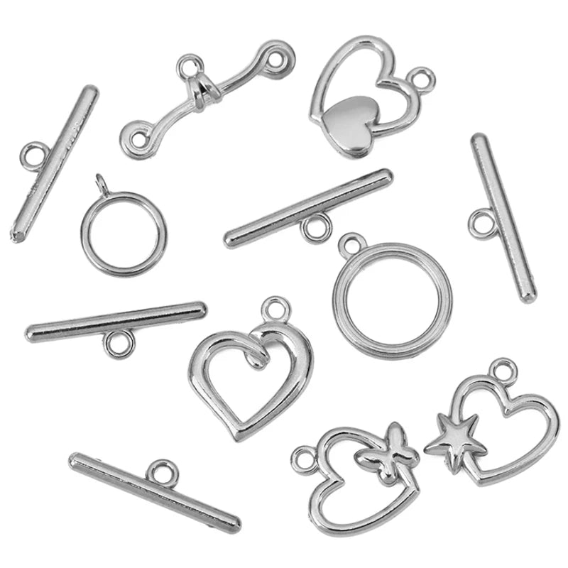 5sets PVD Never Fade Stainless Steel OT Clasps Toggle Bracelet Hooks End Necklace Connectors ForDiy Jewelry Making Accessories Aurexia off