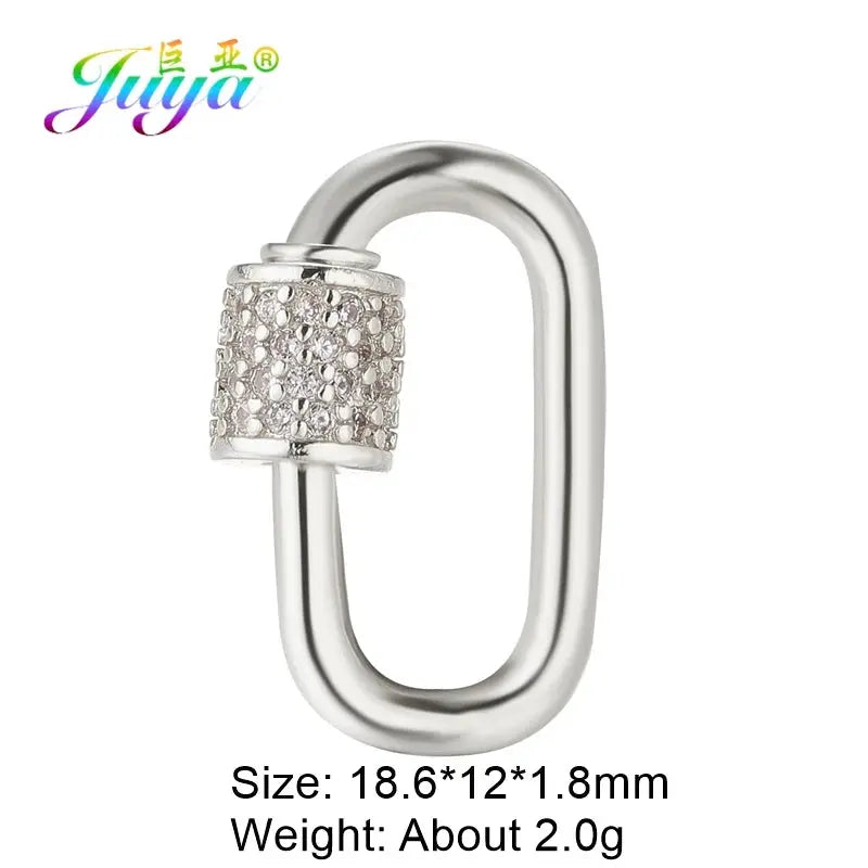 Juya DIY Decoration Carabiner Fastener Spring Lobster Screw Locket Clasps Accessories For Keychain Necklace Making Aurexia off