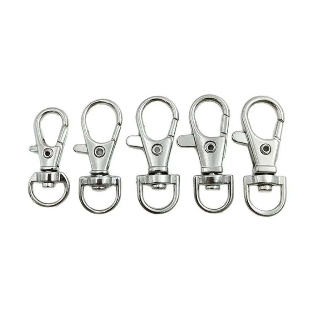 10Pcs Multi-size Alloy Swivel Lobster Clasp Hooks Carabiner Keychain Belt Buckle Accessory For DIY Crafts Jewelry Lanyard Chain Aurexia off