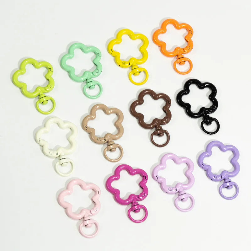 5pcs Flower Metal Lobster Claw Clasps Swivel Lanyards Trigger Snap Hooks Strap Connector for Bag Key Chains Rings Jewelry Making Aurexia off