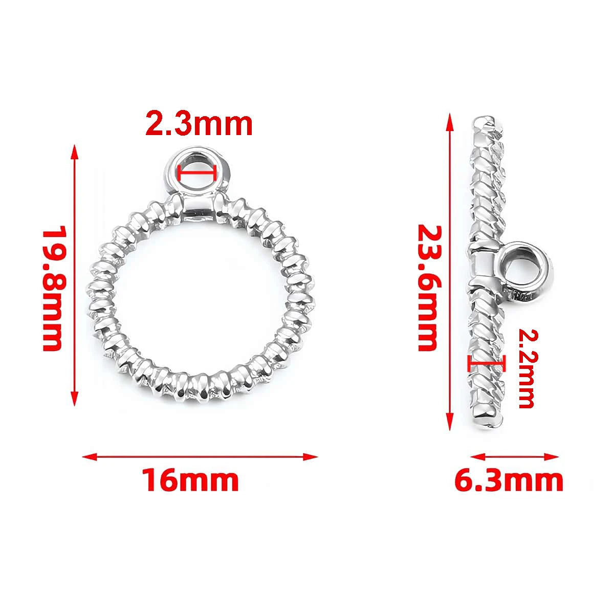 2 Sets Stainless Steel OT Clasp Heart Toggle Clasps Buckle Connector for Necklaces Bracelets Hook DIY Jewelry Making Accessories Aurexia off