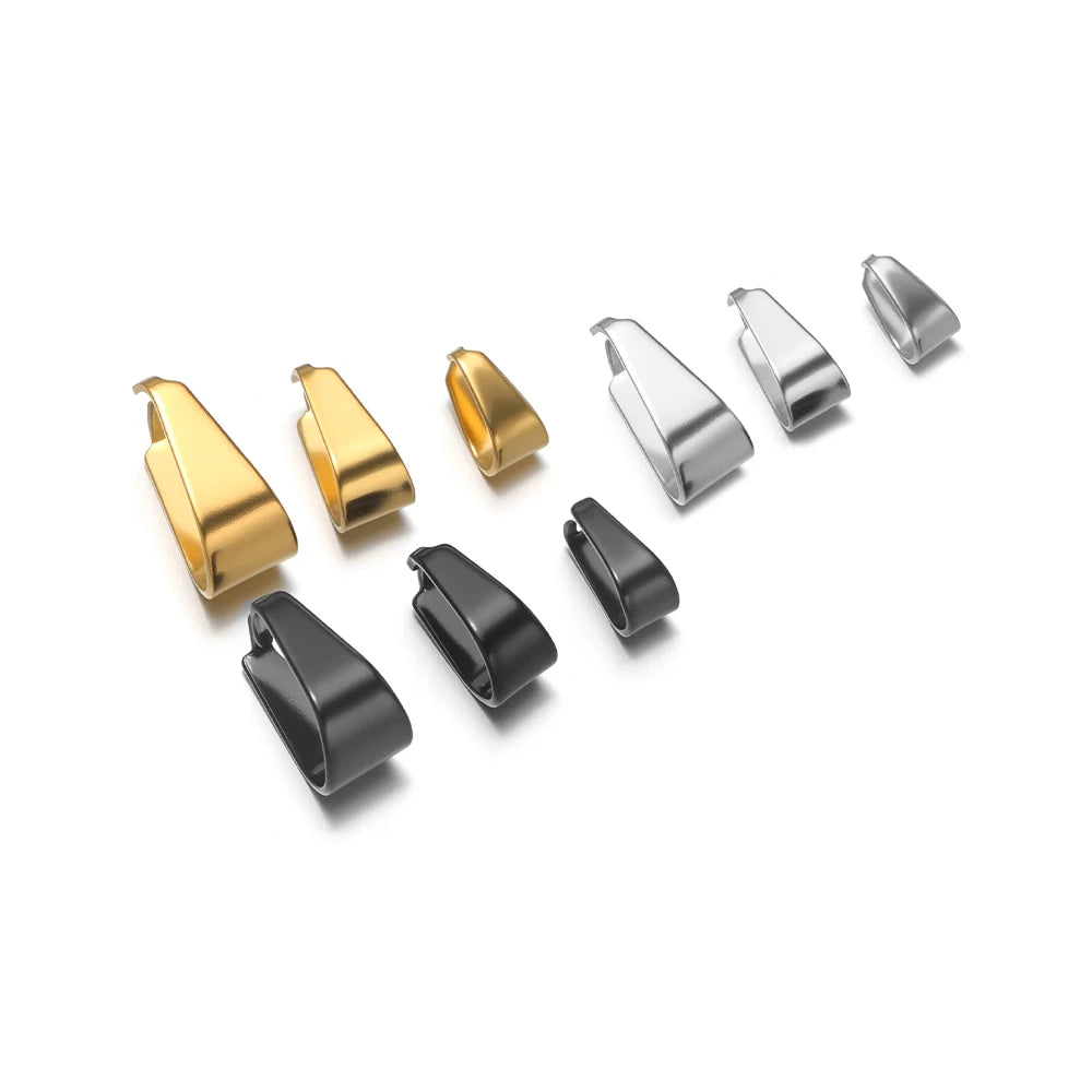 50pcs Stainless Steel Black/Gold Color Pinch Clip Clasps Pendant Buckle Connectors DIY Jewelry Making Necklace Earrings Material Aurexia off