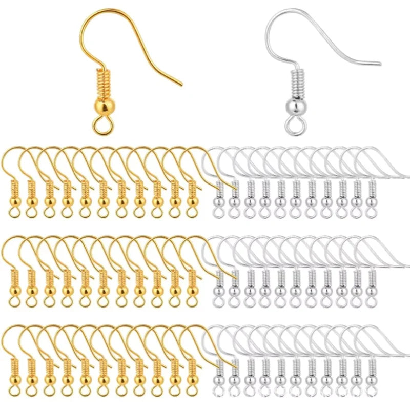 100/500pcs DIY Earring Findings Earrings Clasps Hooks Stainless Steel Hypoallergenic Earring Making Accessories Hook Earwire Aurexia off
