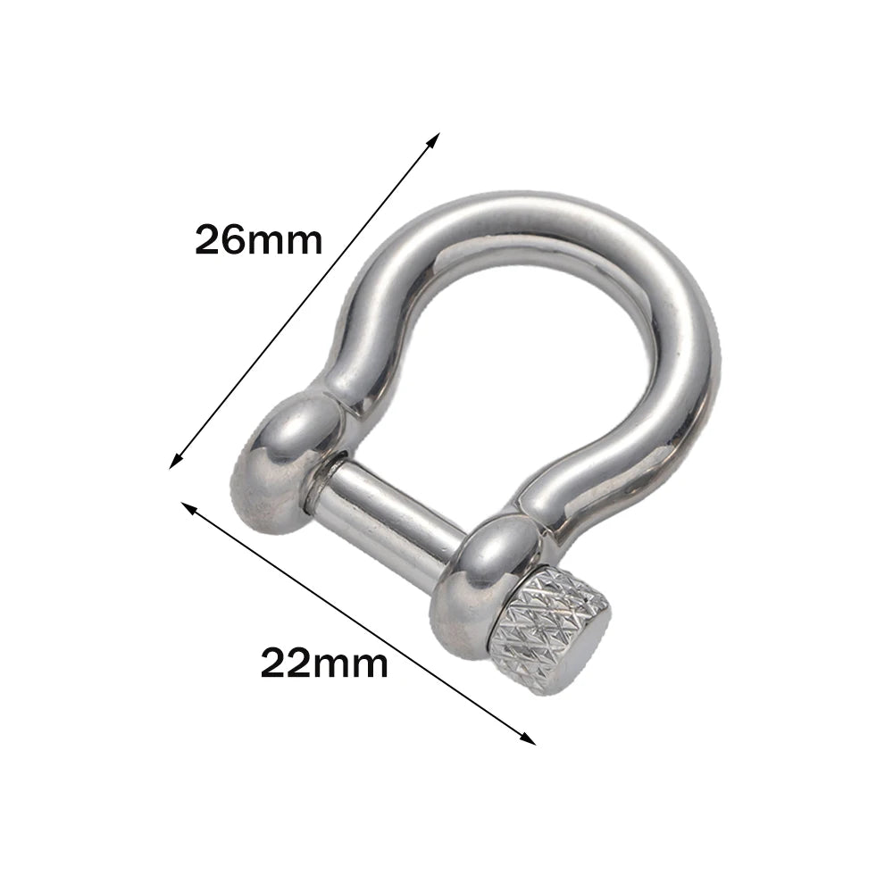 1pcs 304 Stainless Steel D-Ring Anchor Shackle Clasps Screw Lock Bow Horseshoe Buckle for DIY Bracelets Purse Jewelry Making Aurexia off