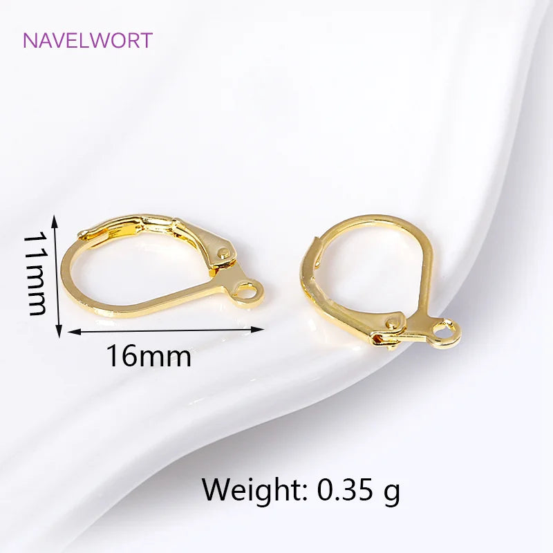 Fashion French Earring Lever-Back Earwires 18K Gold Plated Earring Hooks With Closed Ring For DIY Earring Making Accessories Aurexia off